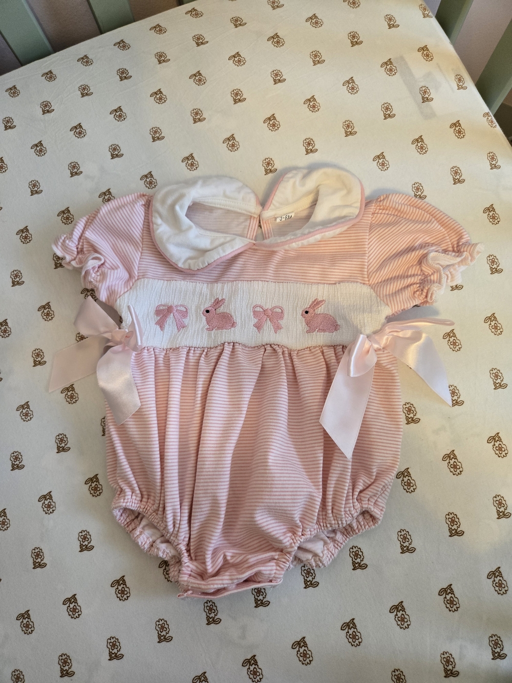 Pink Striped Bunny Baby One-Piece 3-6 M